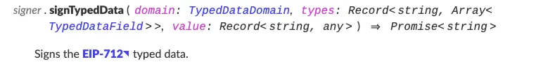 ethers signTypedData error